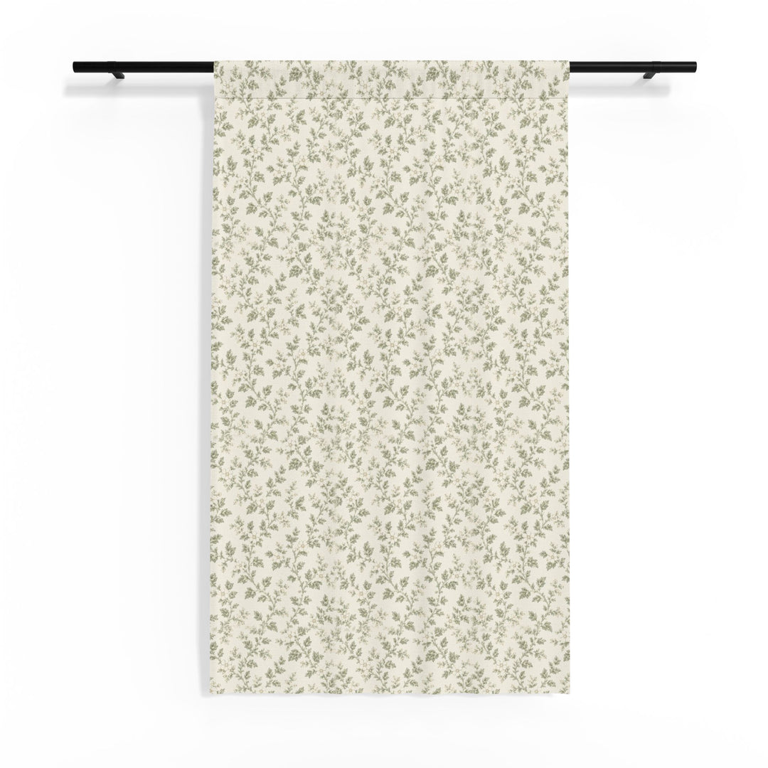 Sheer Sage &amp; Cream Curtain Panel — By. Artisan &amp; Blooms