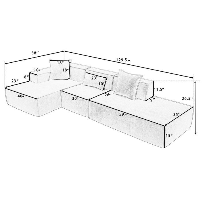 Buy farmhouse furniture Sage Creek Acres | Modular Farmhouse Sofa Set - Modern Cottage Farmhouse Furniture