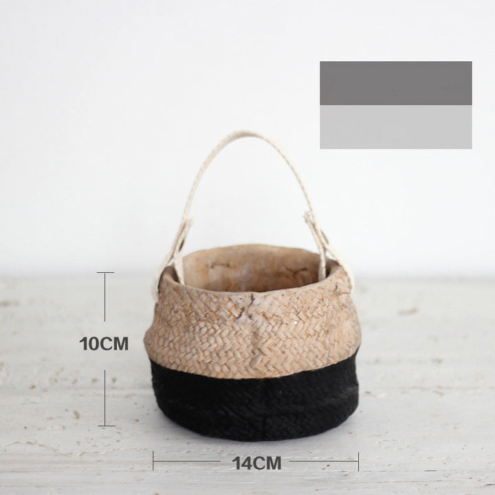Buy farmhouse furniture Mediterranean Coast Woven Flower Pot Basket - Modern Cottage Farmhouse Furniture