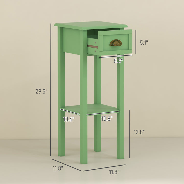 Buy farmhouse furniture Sage 2-Tier Side Table with Drawer and Shelf, End Table - Modern Cottage Farmhouse Furniture