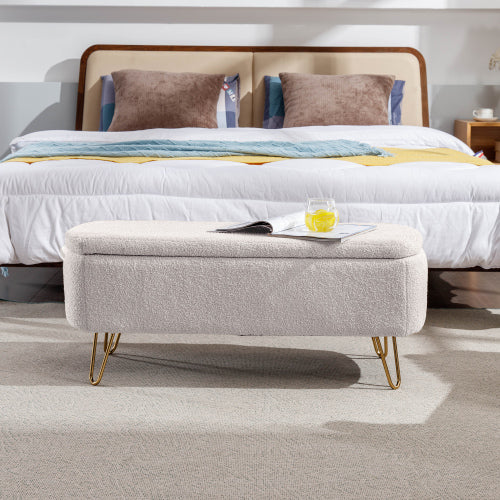Buy farmhouse furniture Ivory White Mediterranean Farmhouse Bedside Storage Footstool - Modern Cottage Farmhouse Furniture