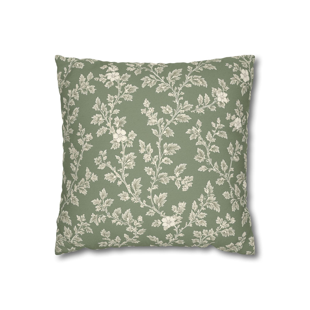 Clover Hill - Cream &amp; Sage Floral Pillowcase By. Artisan Blooms