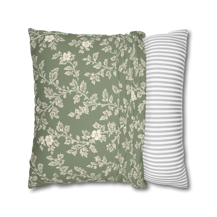 Clover Hill - Cream &amp; Sage Floral Pillowcase By. Artisan Blooms