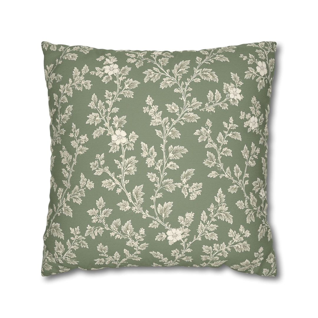Clover Hill - Cream &amp; Sage Floral Pillowcase By. Artisan Blooms