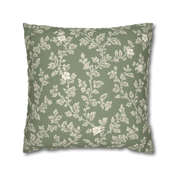 Clover Hill - Cream &amp; Sage Floral Pillowcase By. Artisan Blooms