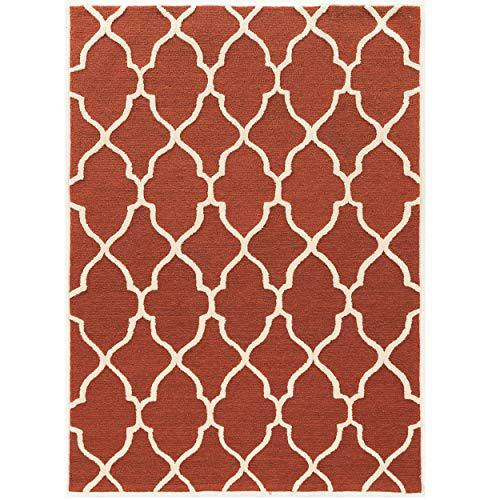 Buy farmhouse furniture Living Room Mediterranean Tuscan Orange rust Trio Geo Rust & Ivory Rug - Modern Cottage Farmhouse Furniture