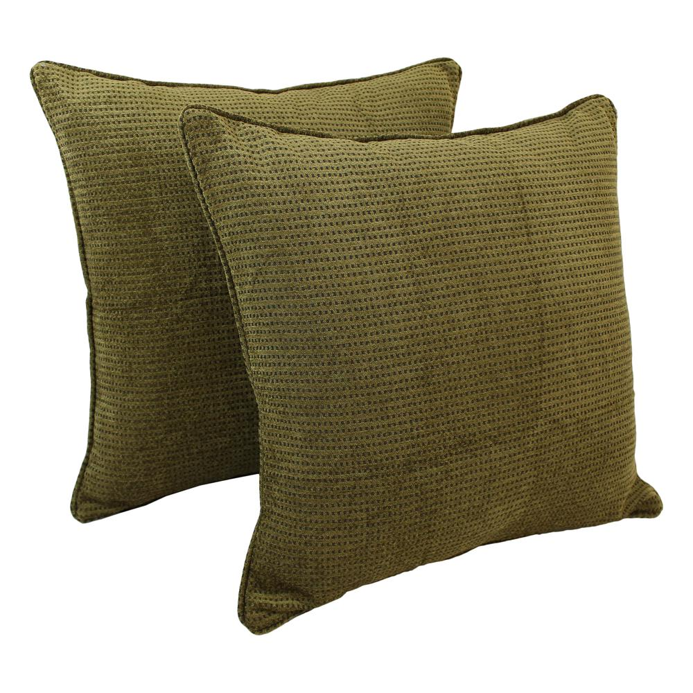 Buy farmhouse furniture Buy Best Farmhouse Floor Pillows | 25-inch Jacquard Chenille Square Pillows Set of 2 – Gingham Brown - Modern Cottage Farmhouse Furniture