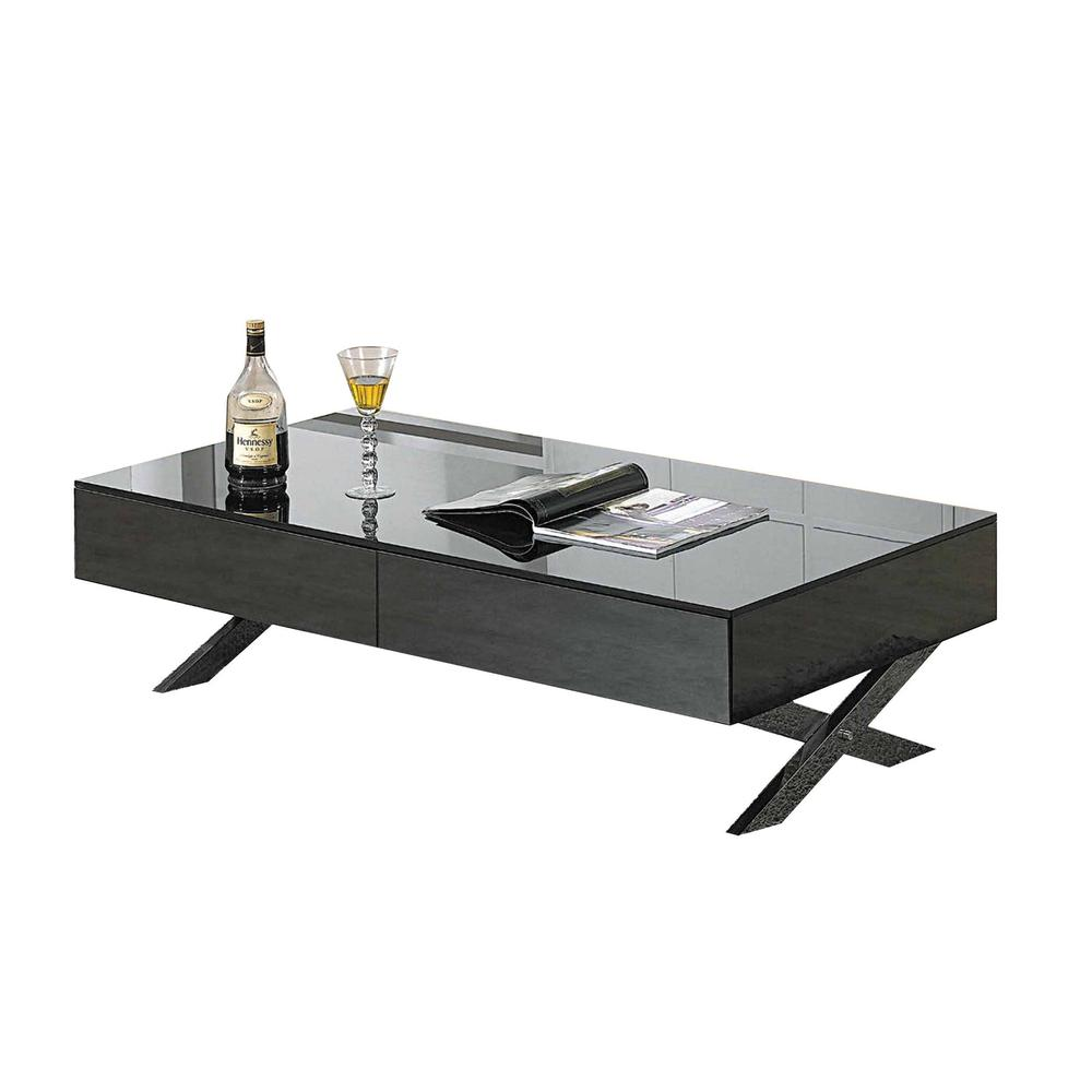 Buy farmhouse furniture Coffee Table, Black/Gray Mirror W/ Chrome Legs - Modern Cottage Farmhouse Furniture