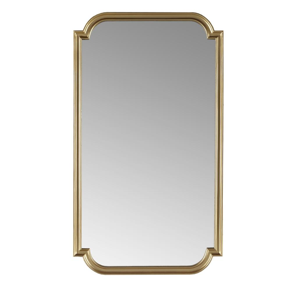 Buy farmhouse furniture Gold Scalloped Wood Wall Mirror - Modern Cottage Farmhouse Furniture