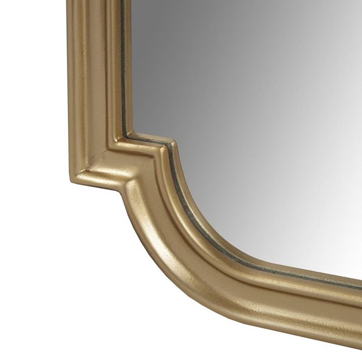 Buy farmhouse furniture Gold Scalloped Wood Wall Mirror - Modern Cottage Farmhouse Furniture