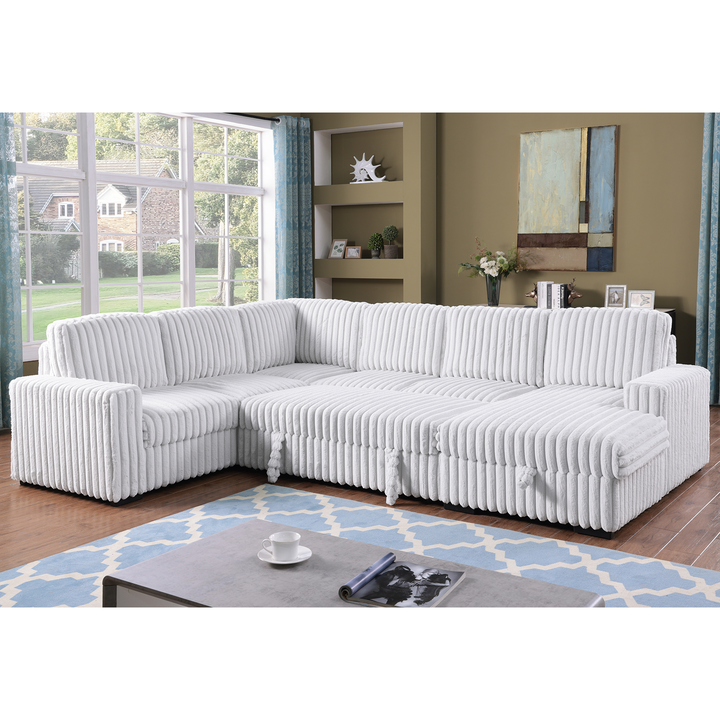 Buy farmhouse furniture Valentina | Upholstered Oversized White U Shape Mediterranean Sofa Sectional - Modern Cottage Farmhouse Furniture