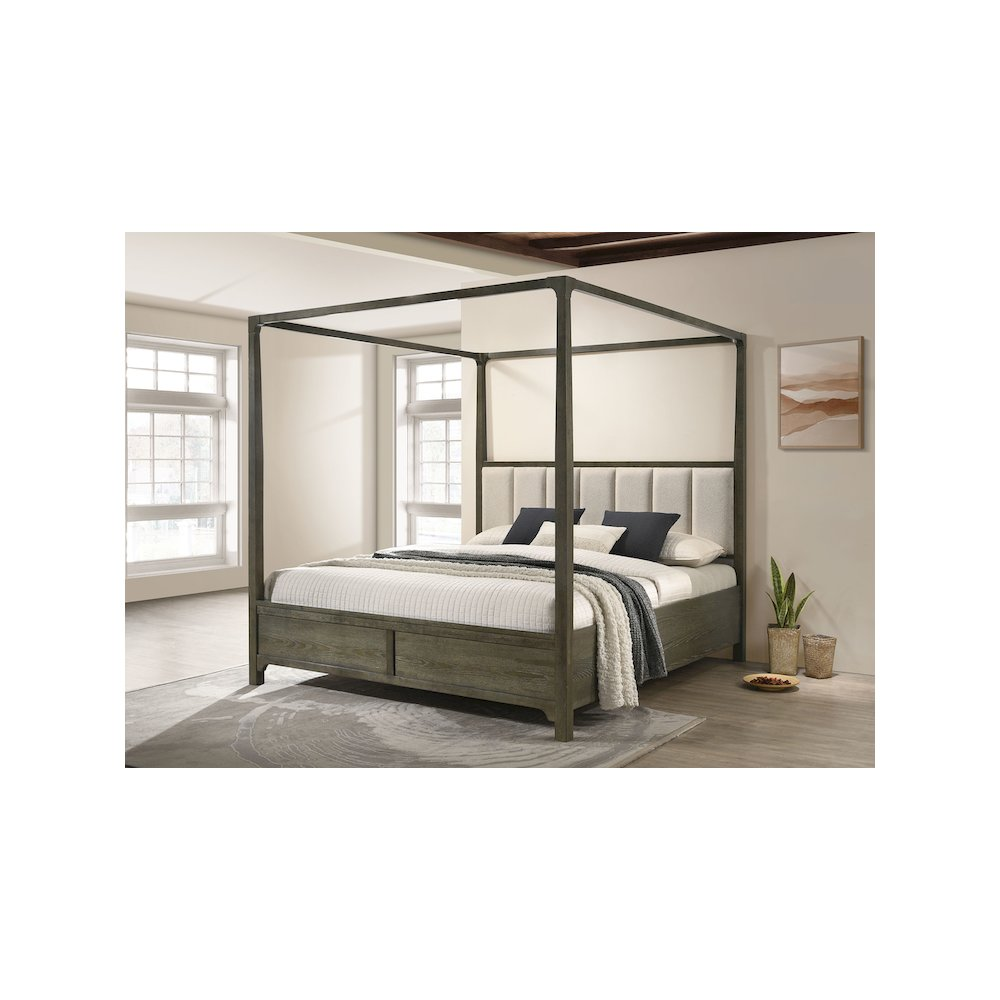 Buy farmhouse furniture Aupa California King Mediterranean Farmhouse Canopy Bed Frame - Modern Cottage Farmhouse Furniture