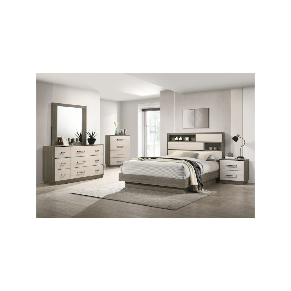 Buy farmhouse furniture Fenwick Dresser Mirror Grey Oak - Modern Cottage Farmhouse Furniture