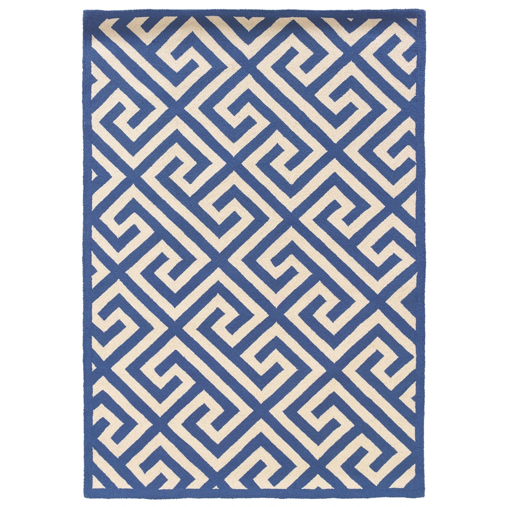 Buy farmhouse furniture Silhouette GreekKey Coastal Mediterranean Farmhouse Navy &amp; Ivory 8x10, Rug - Modern Cottage Farmhouse Furniture