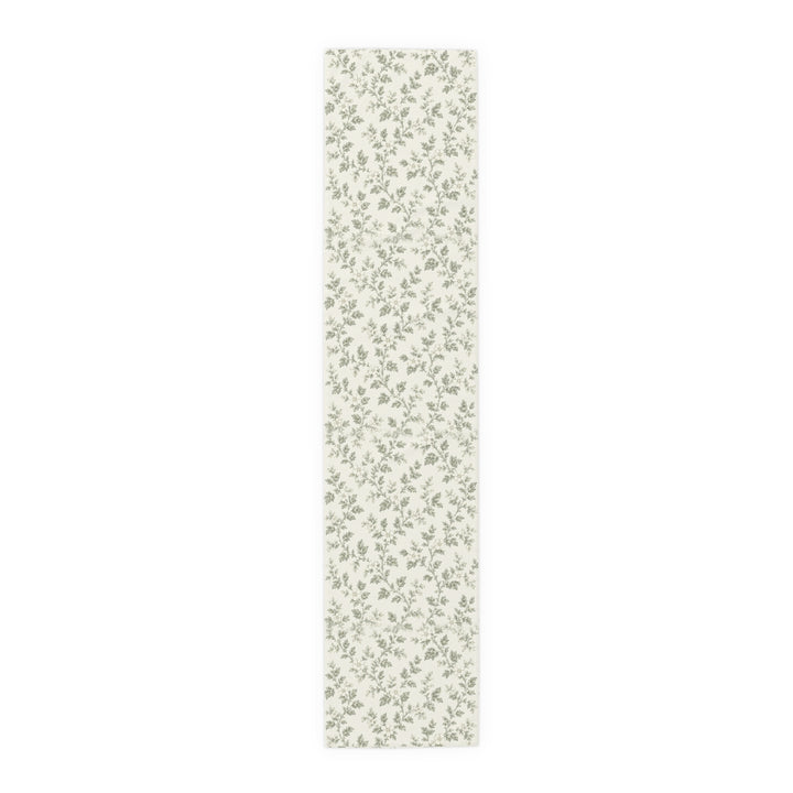 Buy farmhouse furniture Sage &amp; Cream Cotton-Poly Table Runner — Sage Green Floral Dining - Modern Cottage Farmhouse Furniture