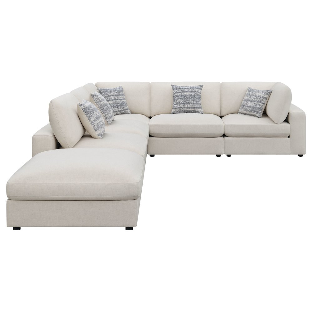 Buy farmhouse furniture Handcrafted Luna • Serene 6-piece Modern Farmhouse Modular Sectional Sofa Beige - Modern Cottage Farmhouse Furniture