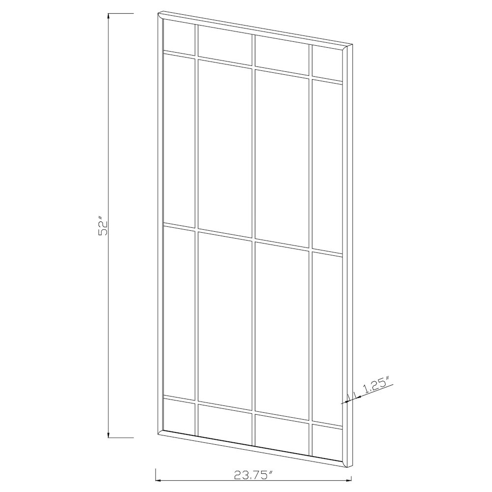 Buy farmhouse furniture Annetta French Window Pane Floor Mirror | Black Frame | 24" x 52" Wall or Leaning Mirror - Modern Cottage Farmhouse Furniture