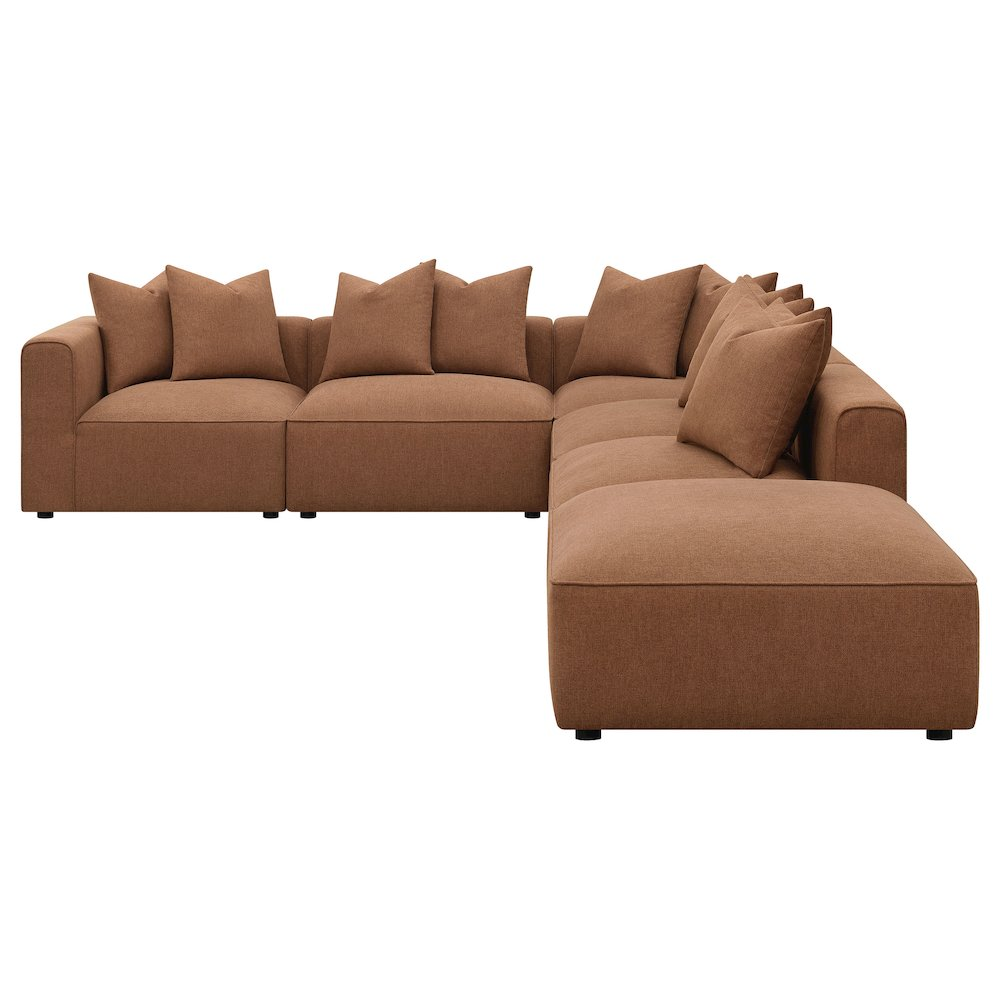 Buy farmhouse furniture Terrano Terracotta Contemporary Modular 6-piece Upholstered Modular Sofa Sectional - Modern Cottage Farmhouse Furniture