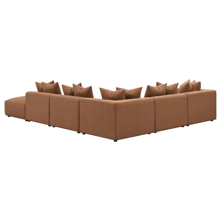 Buy farmhouse furniture Terrano Terracotta Contemporary Modular 6-piece Upholstered Modular Sofa Sectional - Modern Cottage Farmhouse Furniture