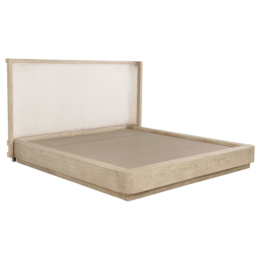 Buy farmhouse furniture Kailani 49-inch Queen Wingback Bed Beige Oak - Modern Cottage Farmhouse Furniture