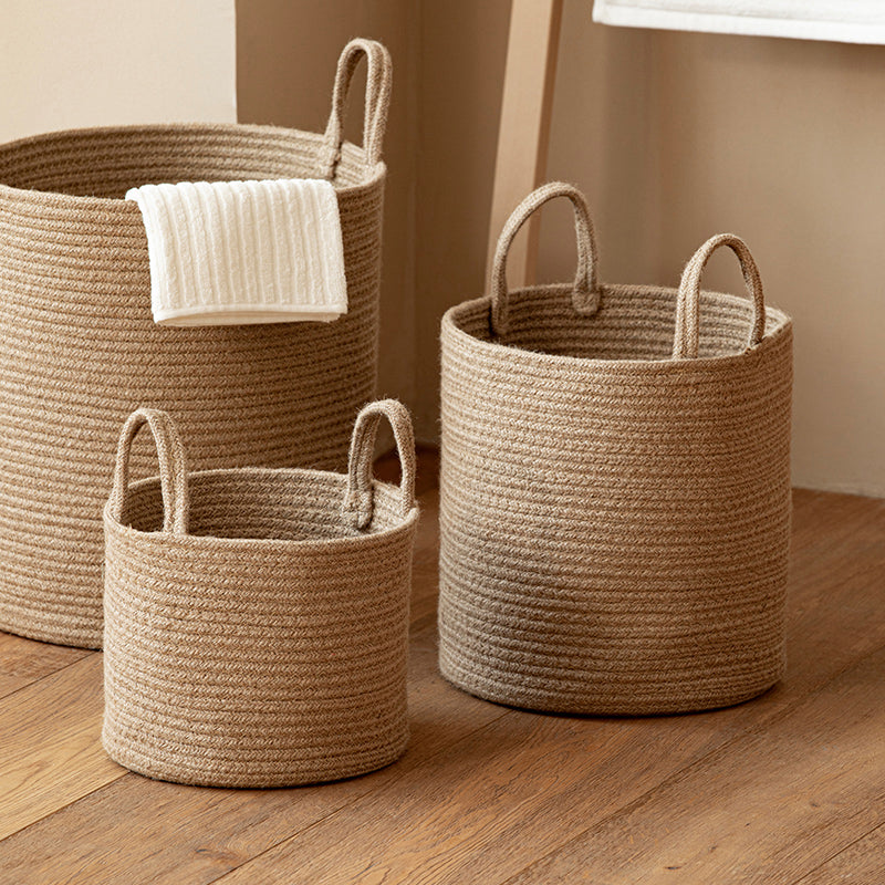 Buy farmhouse furniture Torre Melissa | Large Jute Mediterranean Farmhouse Hand-woven Cotton Basket - Modern Cottage Farmhouse Furniture