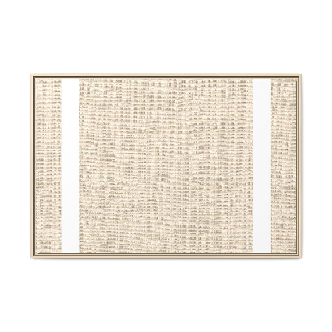 Woven Art Sage &amp; Cream Framed Canvas Wall Art
