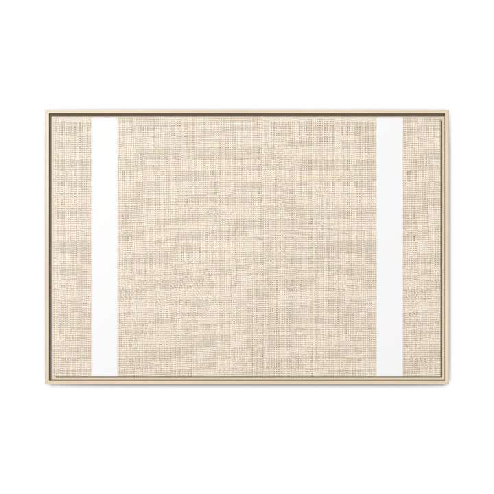 Woven Art Sage &amp; Cream Framed Canvas Wall Art
