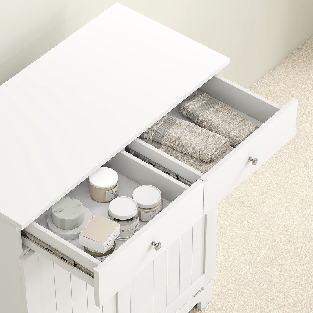 Buy farmhouse furniture Magnolia Ridge White Farmhouse Mediterranean Laundry Basket Hamper Cabinet - Modern Cottage Farmhouse Furniture
