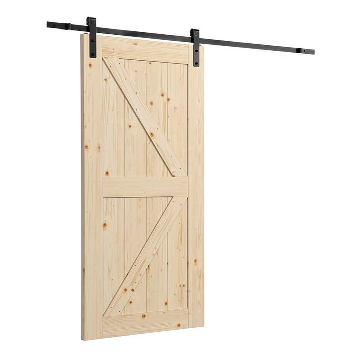 Buy farmhouse furniture Farmhouse Sliding Barn Door Kit | 36" Spruce Wood | Complete Hardware Included - Modern Cottage Farmhouse Furniture