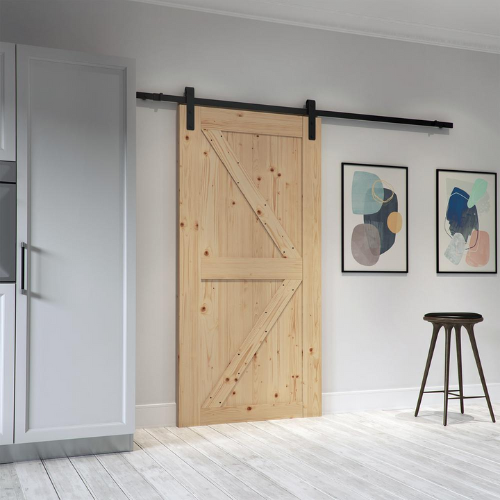 Buy farmhouse furniture Farmhouse Sliding Barn Door Kit | 36" Spruce Wood | Complete Hardware Included - Modern Cottage Farmhouse Furniture