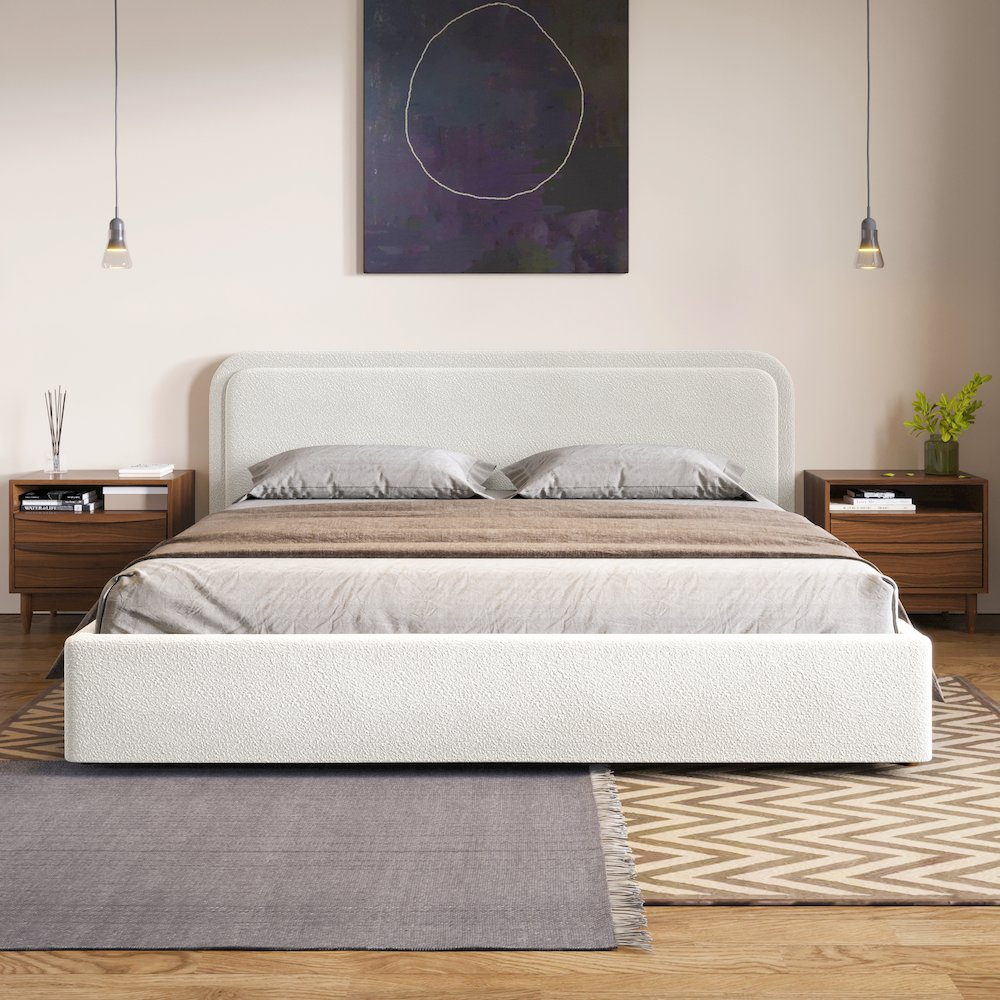 Buy farmhouse furniture The Toscana Bouclé Estate King Bed - Modern Cottage Farmhouse Furniture