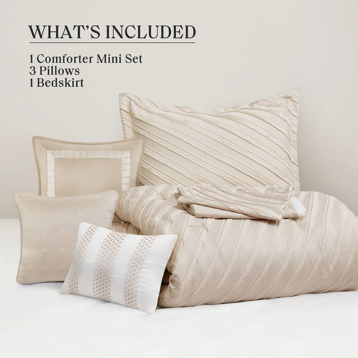 Buy farmhouse furniture Riva 7 Piece Comforter Set, Beige color - Modern Cottage Farmhouse Furniture