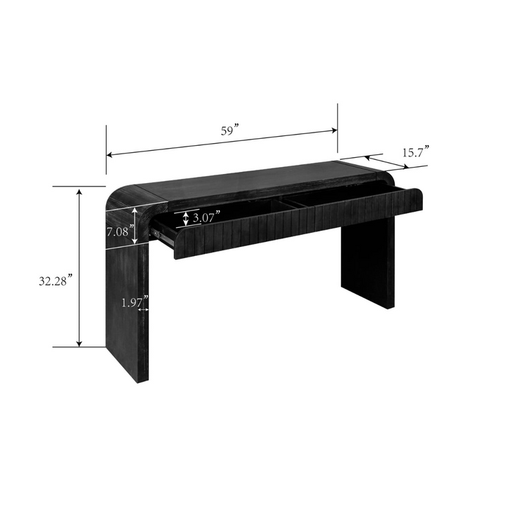 Buy farmhouse furniture Granada 59" Spanish Mediterranean Tuscan Farmhouse Foyer Console Table – Antique Black - Modern Cottage Farmhouse Furniture