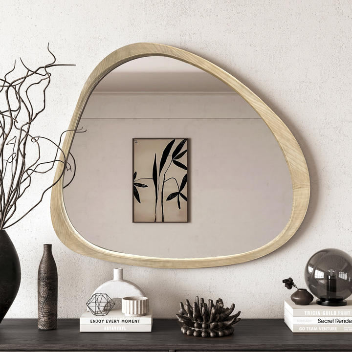 Buy farmhouse furniture Solid Wood Modern Cottage Farmhouse Asymmetrical Wall Mirror - Modern Cottage Farmhouse Furniture