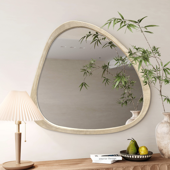 Buy farmhouse furniture Solid Wood Modern Cottage Farmhouse Asymmetrical Wall Mirror - Modern Cottage Farmhouse Furniture
