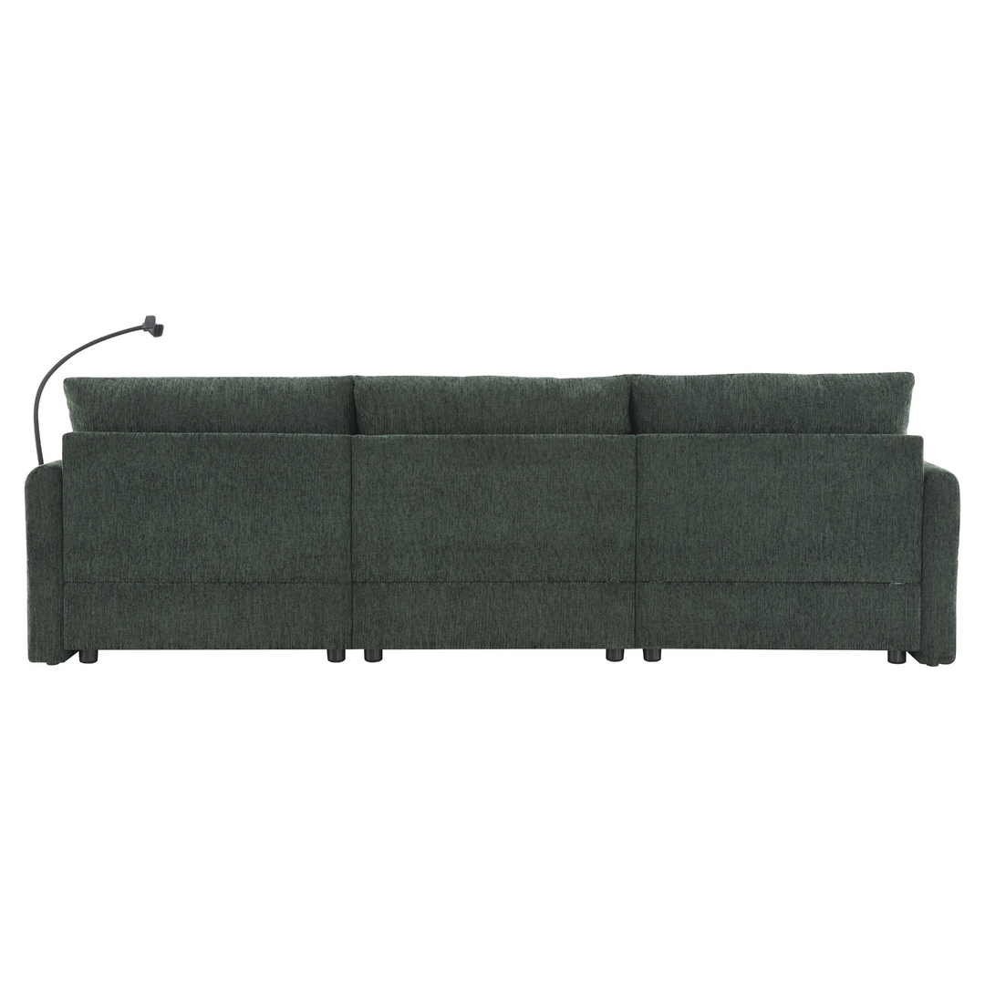 Buy farmhouse furniture Elia 4 Seat L Shaped Sectional Sofa with Storage Ottoman - Modern Cottage Farmhouse Furniture