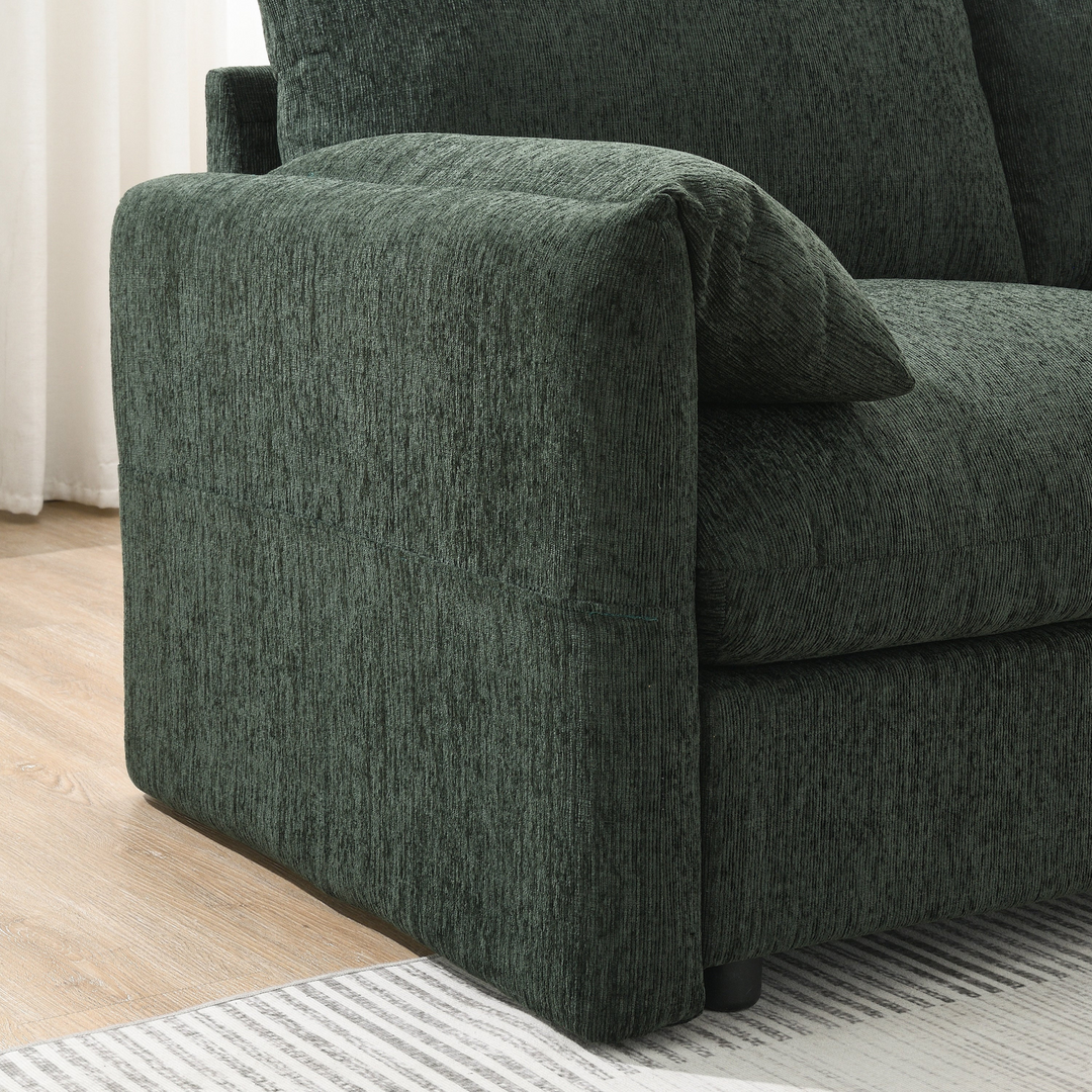 Buy farmhouse furniture Elia 4 Seat L Shaped Sectional Sofa with Storage Ottoman - Modern Cottage Farmhouse Furniture