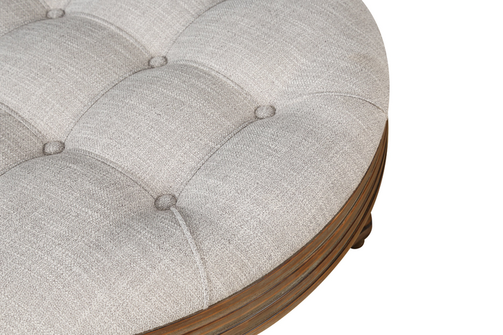 Buy farmhouse furniture Grey Tufted Ottoman Coffee Table | Farmhouse Storage Ottoman with Hidden &amp; Open Storage - Modern Cottage Farmhouse Furniture