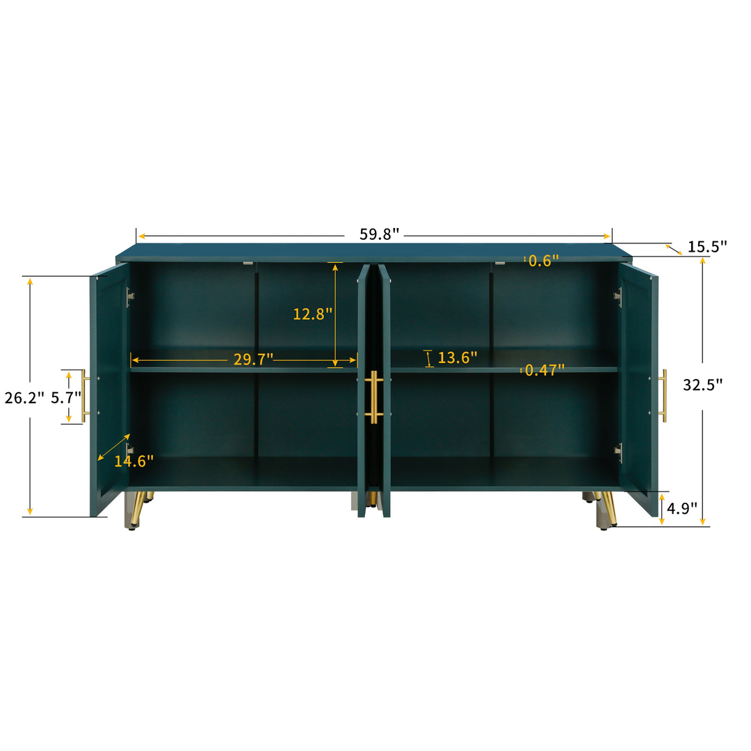 Buy farmhouse furniture The Amalfi | Mediterranean Farmhouse Teal Wood Media Console with Storage &amp; Adjustable Shelves - Modern Cottage Farmhouse Furniture
