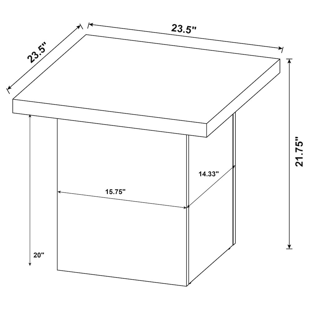 Buy farmhouse furniture Max Square Engineered Laminate End Side Table Black - Modern Cottage Farmhouse Furniture