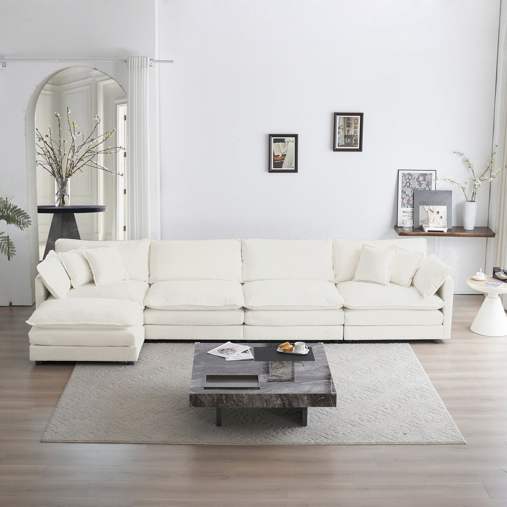 Buy farmhouse furniture White Lily • Chenille Cottage American Farmhouse Style Sofa Couch - Modern Cottage Farmhouse Furniture