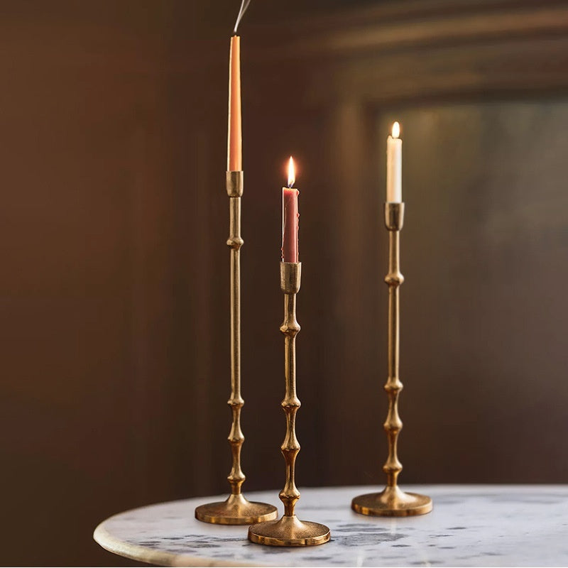 Buy farmhouse furniture Tall Elegant Mediterranean European Candlestick Holder - Modern Cottage Farmhouse Furniture
