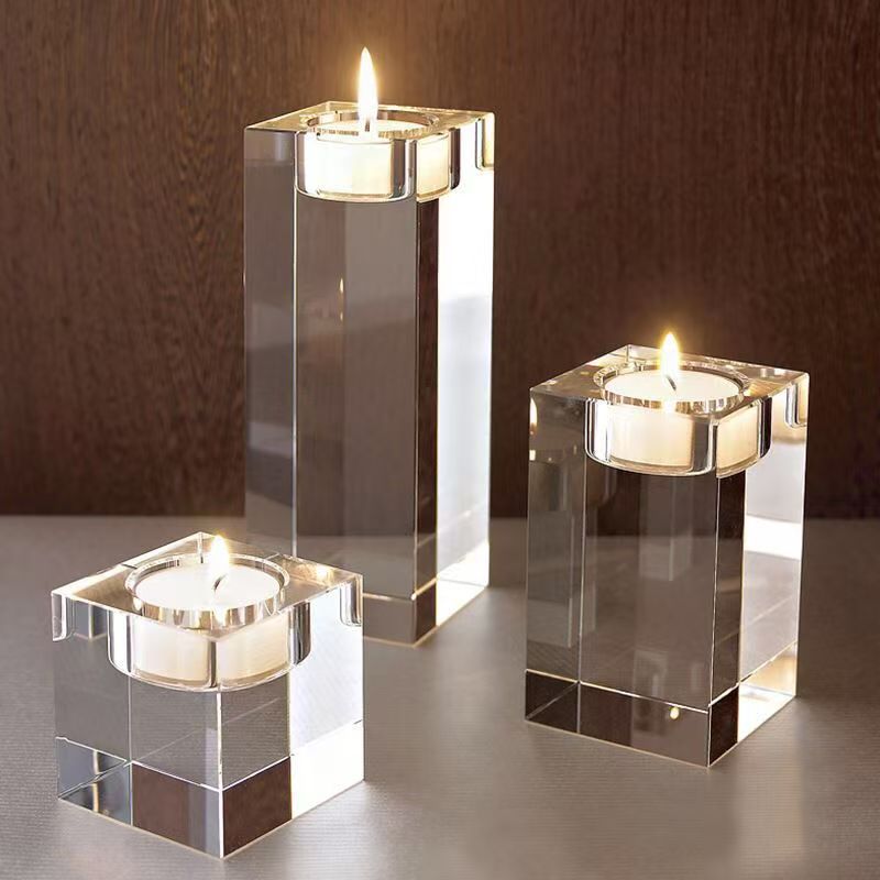 Buy farmhouse furniture Romantic And Minimalist Crystal Clean Candle Holder - Modern Cottage Farmhouse Furniture
