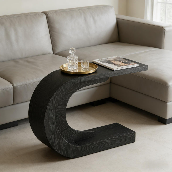 Buy farmhouse furniture Modern Italian Black Moon End Table - Modern Cottage Farmhouse Furniture