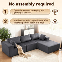 Buy farmhouse furniture Modern Beige Minimalist Modular L-shaped Sofa With A Lounge - Modern Cottage Farmhouse Furniture