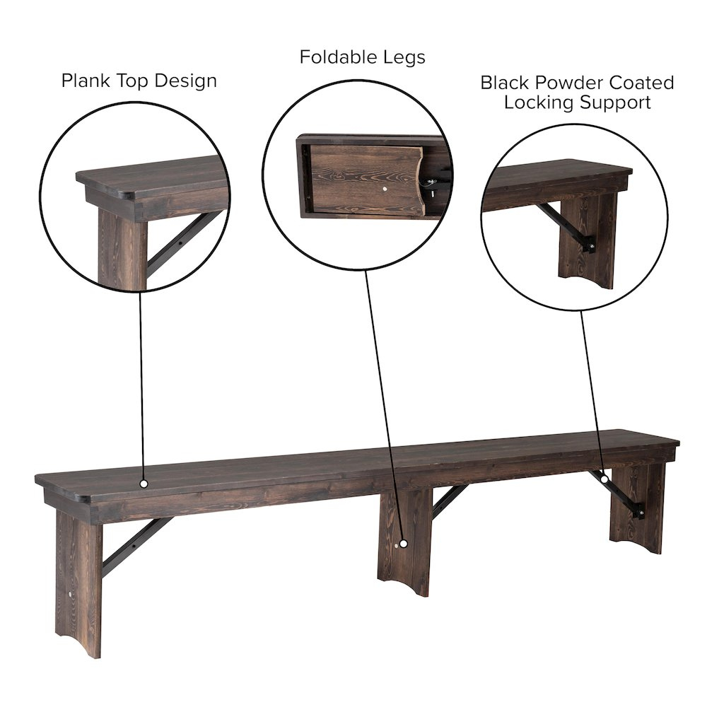 Buy farmhouse furniture La Amor Mediterranean Farmhouse Style Folding Dining Bench - Modern Cottage Farmhouse Furniture