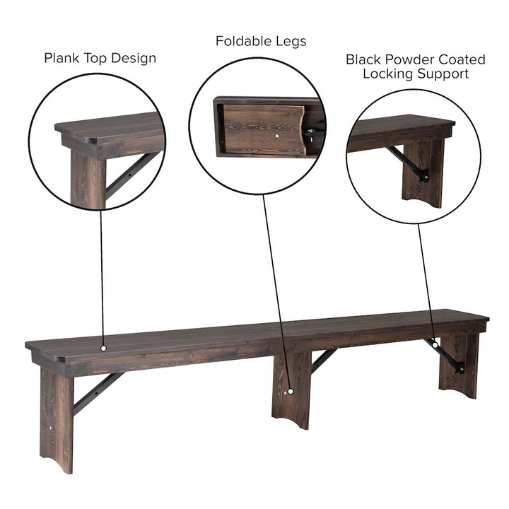Buy farmhouse furniture La Amor Mediterranean Farmhouse Style Folding Dining Bench - Modern Cottage Farmhouse Furniture