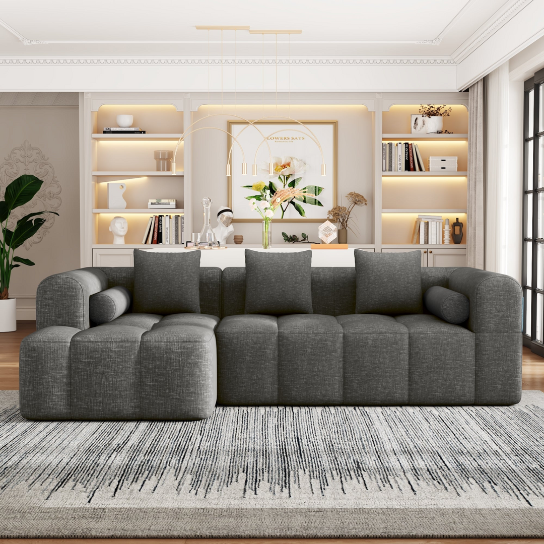 Buy farmhouse furniture Grey Full-Compressed Bubble European Farmhouse Modular Sectional Sofa Couch - Modern Cottage Farmhouse Furniture