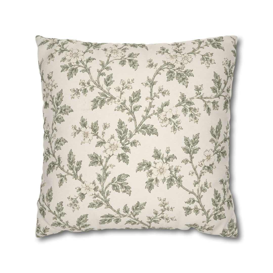 Cream &amp; Sage Floral Pillowcase By. Artisan Blooms