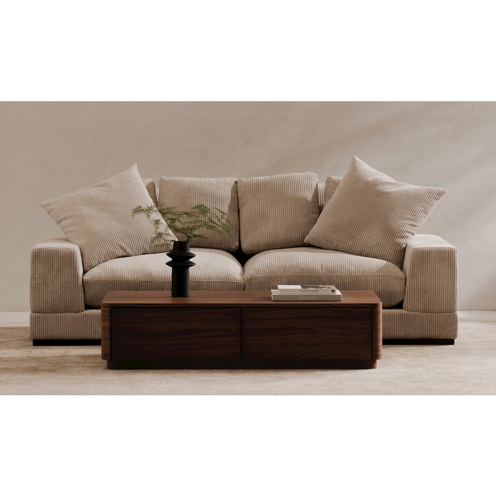 Buy farmhouse furniture Éclat Round Off Mediterranean Farmhouse Coffee Table Walnut Brown - Modern Cottage Farmhouse Furniture